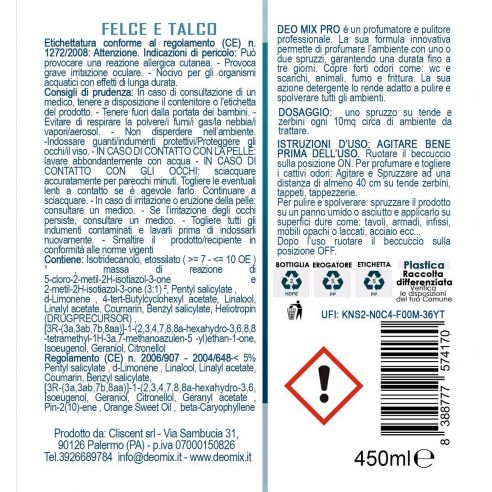 Deo Mix Pro Felce e Talco 450 ml...