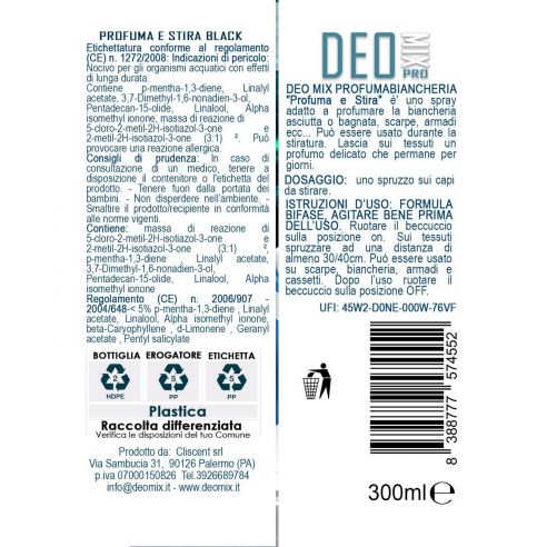 Deo Mix Casa Black Profuma e Stira...